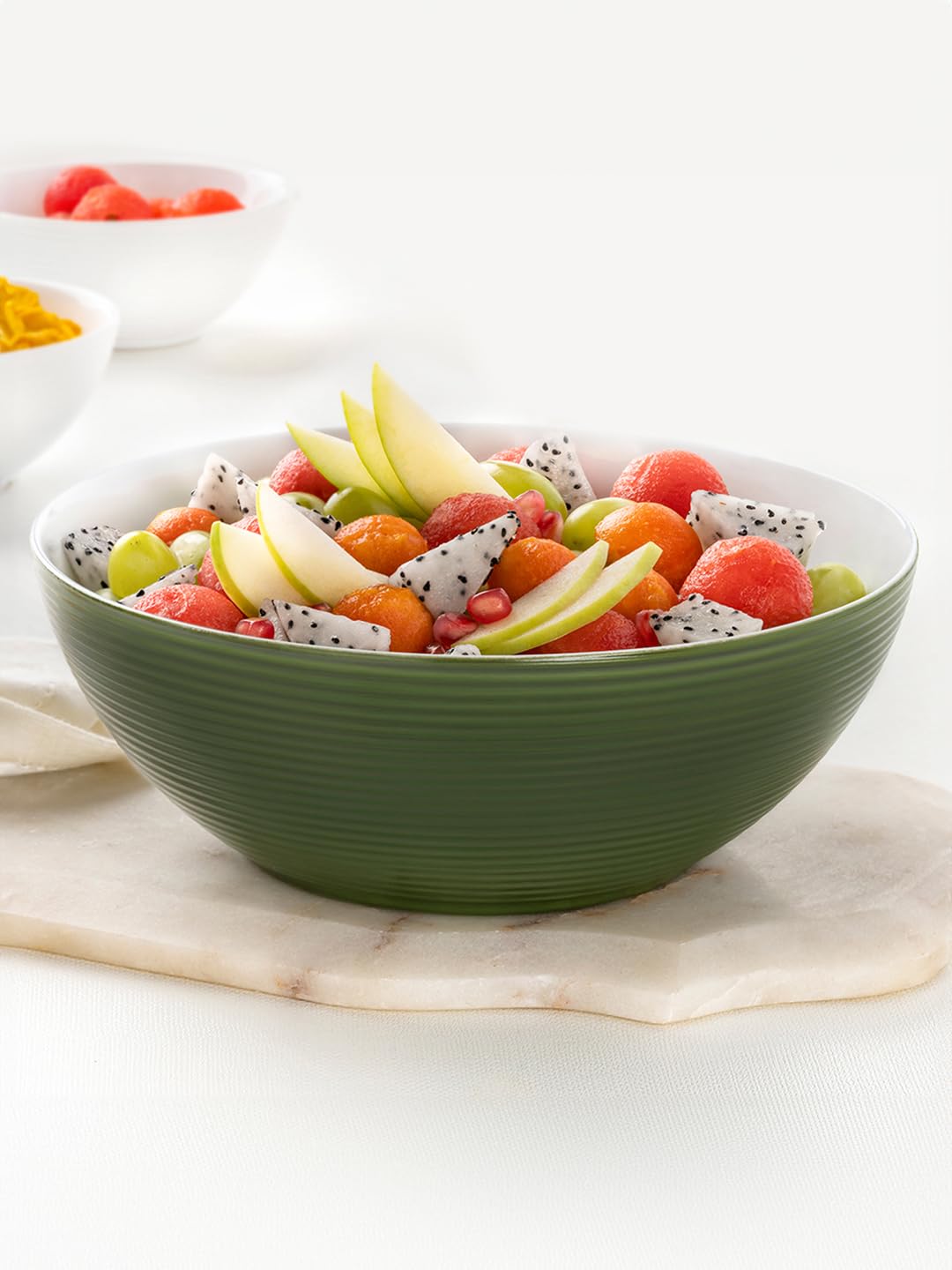 Larah by Borosil Orbit Series Opalware 7 Pcs Pudding Set | Microwave & Dishwasher Safe | Bone-Ash Free | Crockery Set for Dining & Gifting | Bowls Set