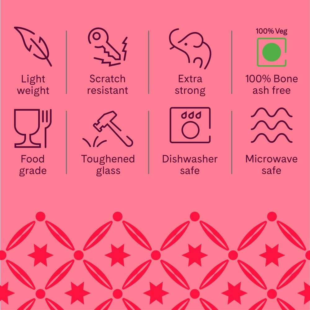 Larah by Borosil Orbit Series Opalware 7 Pcs Pudding Set | Microwave & Dishwasher Safe | Bone-Ash Free | Crockery Set for Dining & Gifting | Bowls Set