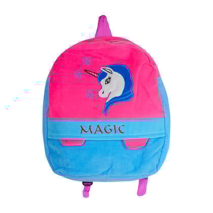 Unicorn Bag for School | Velvet Pink Color School Bag | School Bag | Kids Backpacks | Backpacks For School | Kids School Bag | Children's School Bag | Velvet School Bag | Cartoon Designed Bag | Light Weight Bag
