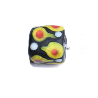 Beadwaala Handmade Fancy Lampwork Glass Beads For Jewelry Making. (Square) SFL-139-Per Packet 25 Pcs / 15X15 MM