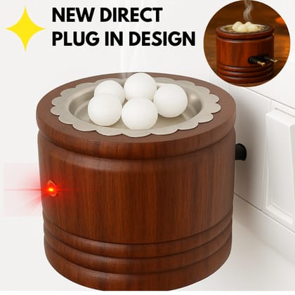 DIVYA SUGANDH Kapoor dani Electric Kapoor Kapur dani dani Kapoor Burner for Home Fragrance Room Freshener/Kapur Burner/Kapoor Dispenser/ Holder for Pooja, Meditation Sheesham Wood - 1