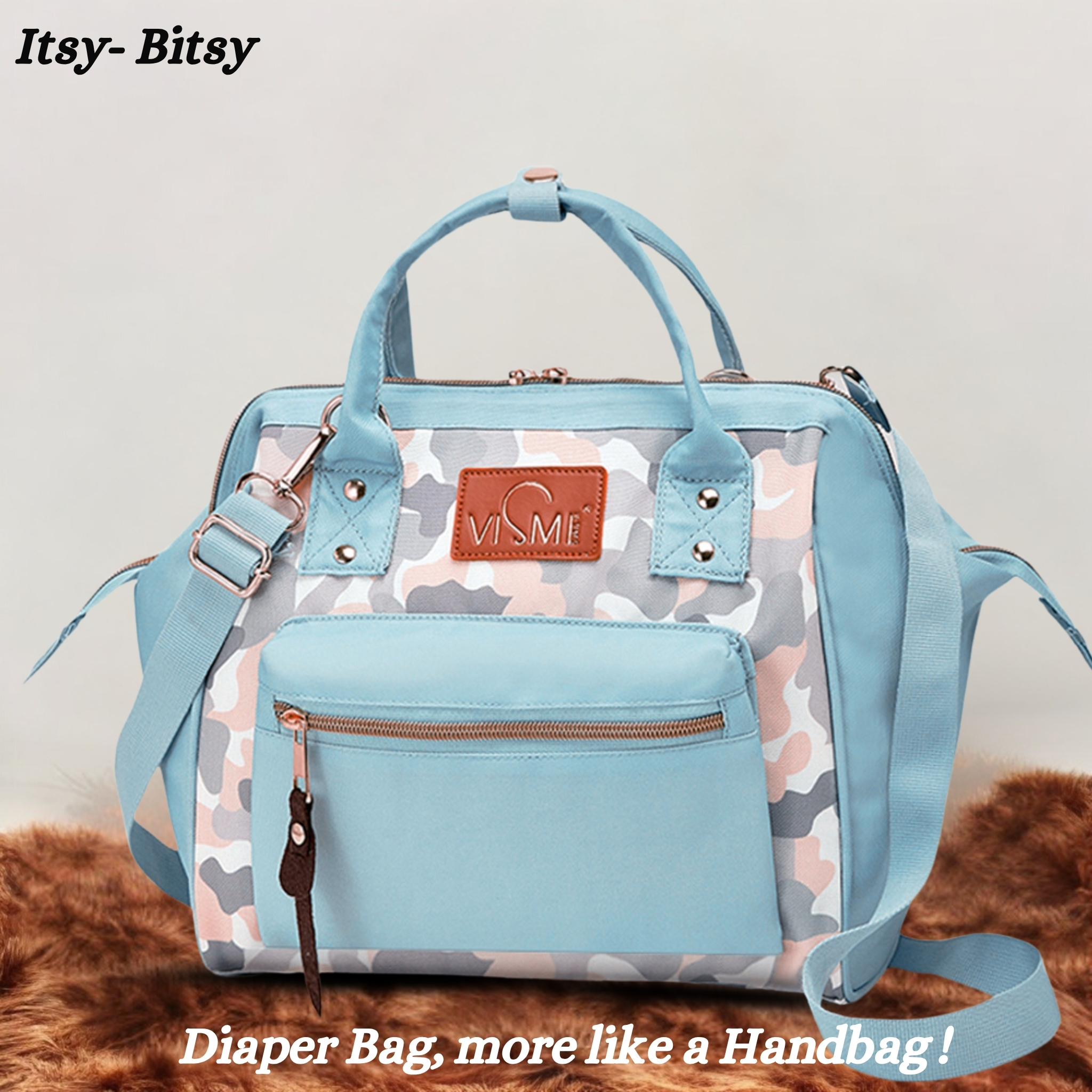 VISMIINTREND Diaper Bags for Mom | Travel Maternity Backpack Bags | Water Resistant | Premium Oxford Fabric | Gifts for Mom to Be | Baby Shower Gift