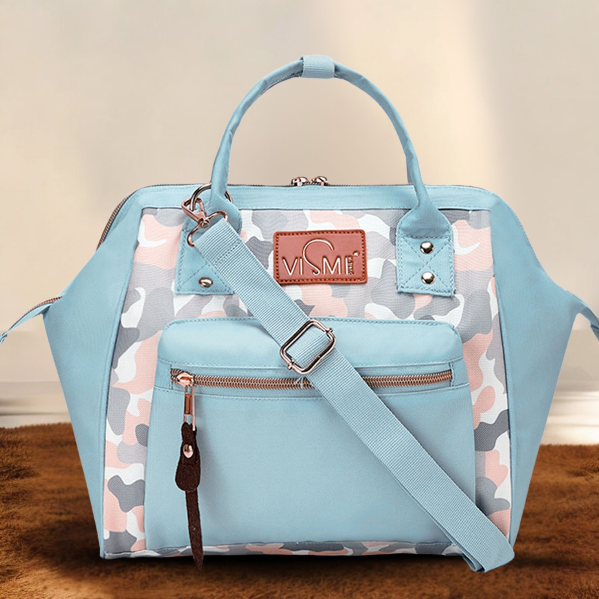 VISMIINTREND Diaper Bags for Mom | Travel Maternity Backpack Bags | Water Resistant | Premium Oxford Fabric | Gifts for Mom to Be | Baby Shower Gift 