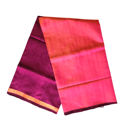 Pink Plain Uppada Tissue Pattu Saree