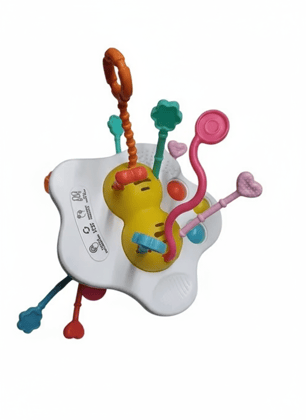 Montessori Silicone Pull Rope Toy – Colorful Strings and Shapes for Baby Sensory Play, Early Learning and Fine Motor Skill Development – Safe BPA-Free Infant Toy for 6 to 18 Months