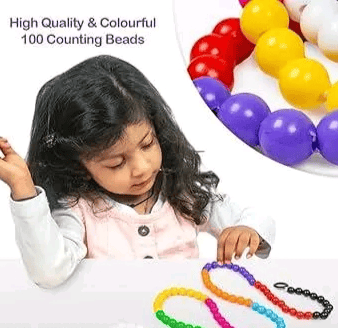 Round Shape Colourful Counting Beads Mala or Ganitmala, Shapes beads, Counting beads for kids, Abacus, Numbers, Maths Kit for kids, Gift Item, Birthday Gift, Counting Mala, Mala , Maths Mala, Shapes Beads, Counting Bead
