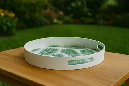 ECOCASK Bamboo Kitchen Tray -Tropical Design-Eco Friendly-Large