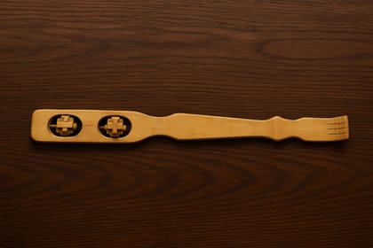 ECOCASK Bamboo Wooden Body Massager & Scratcher | Handcrafted Natural Pain Relief Tool | Large Size