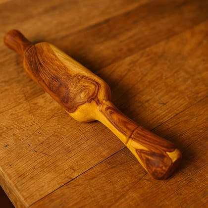 ECOCASK Wooden Rolling Pin for Kitchen | Large Natural Handcrafted Chakla Belan | Eco-Friendly Roti Maker