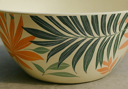 ECOCASK Bamboo Curry Bowl B | Eco-Friendly Serving Bowl for Indian Meals | Handmade Organic Tableware