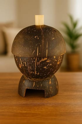 ECOCASK Coconut Shell Puttu Maker Steamer | Traditional South Indian Handcrafted Steaming Pot