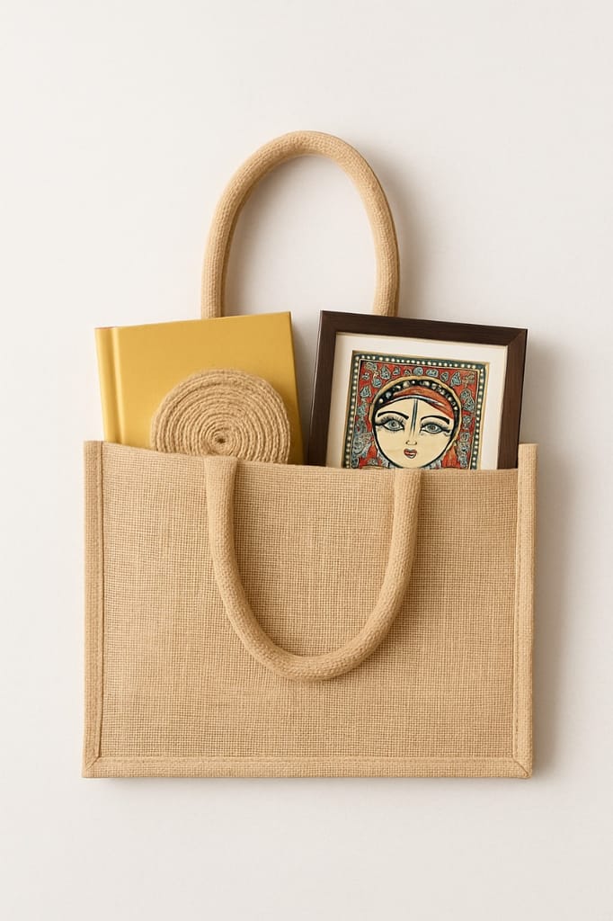 Natural Jute Handbag Eco-Friendly Tote Bag with Comfortable Handles