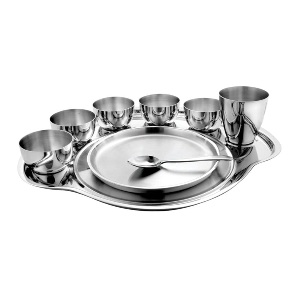Prabha High Grade Stainless Steel Rajwada Thali Dinner Set, Bhojan Thal, Durable for Long Term, Special for Guest