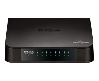 D-Link DES-1016A 16 Port 10/100 MBPS Switch, Black