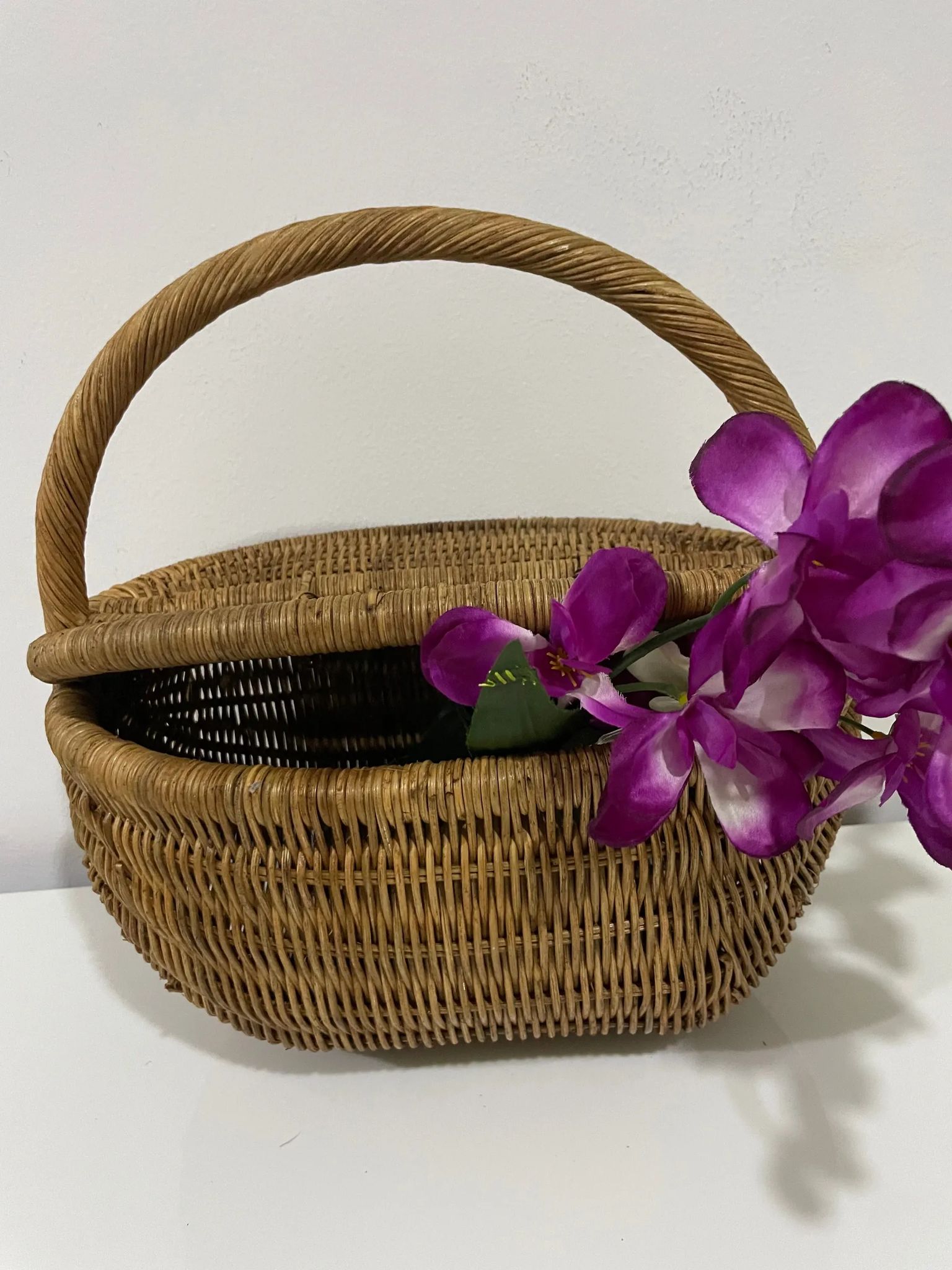 Rattan Round Picnic Basket