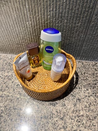 Rattan Round Spa Tray with Handle