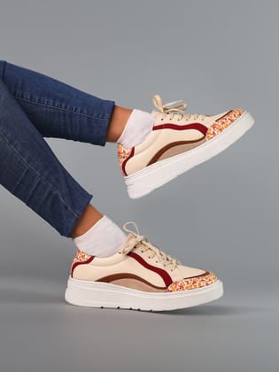 Ashley Maroon Sneakers-Maroon / 37