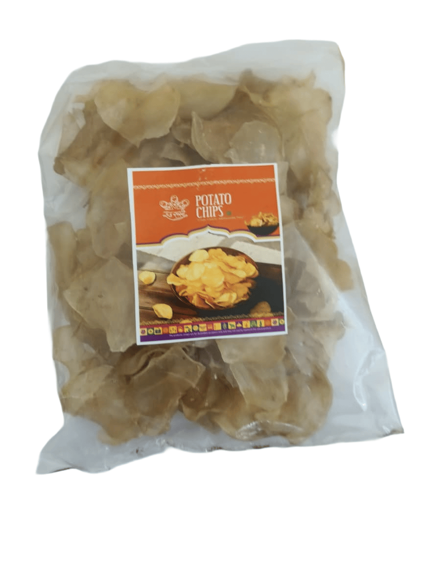 Crispy Raw Potato Chips Wafers | Ready-to-Fry Aloo Salli Fryums for Homemade Snacks