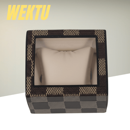 WEKTU Luxury Single Watch Display Storage Box with Checkerboard Pattern