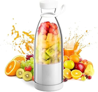 Personal Size 12.8 oz Blender for Smoothies, USB charging, Rechargeable Mixers Fresh Fruit Juicers, Bottle Shape Mini Electric Blender for Office,Sports,Outing,Travel (Multicolor)