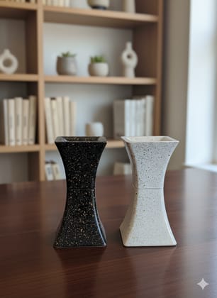 Speckled Hourglass Vase Set