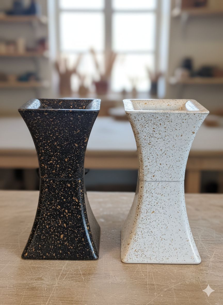 Speckled Hourglass Vase Set