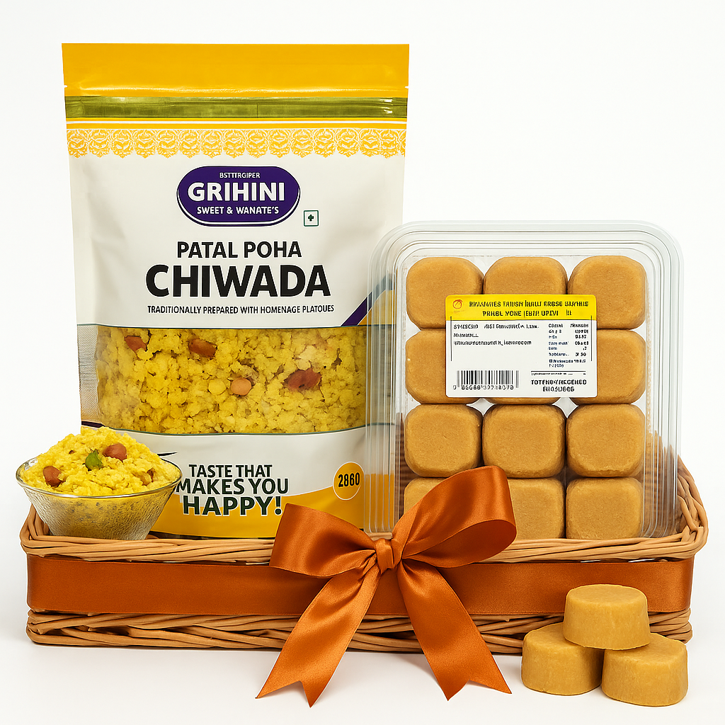 Utsav Mithas Namkeen Pack (Patal Poha Chiwda - 2 Pack, Besan Ladu - 2 Pack)
