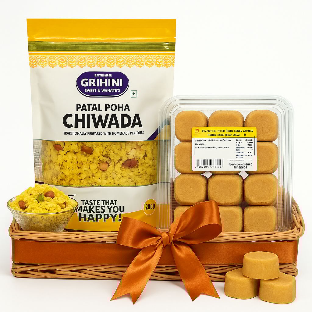 Utsav Mithas Namkeen Pack (Patal Poha Chiwda - 2 Pack, Besan Ladu - 2 Pack)