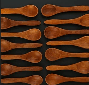 ECOCASK Small Wooden Masala Spoon Set of 12 | 4-Inch Coconut Wood Spoons for Tea, Coffee, Sugar & Spices | Handmade Eco-Friendly Mini Spoons for Jars & Containers