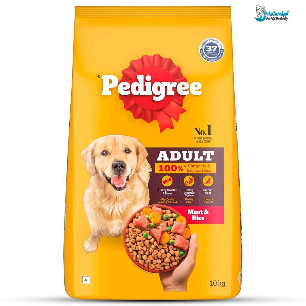 Pedigree Dry Food for Adult Dogs, Meat & Rice Flavour