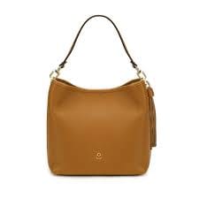 Stylish Tan Women's Shoulder Bag with Tassel Detail