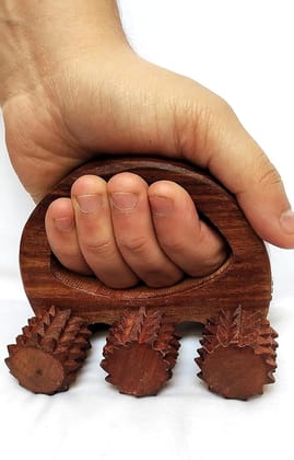 ECOCASK Wooden Hand & Foot Massager Roller | Acupressure Therapy Tool for Pain Relief | Eco-Friendly Body Massage Roller