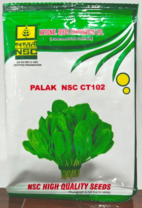 NSC Palak CT102 High-Quality Spinach Seeds for Home & Garden | Nutrient-Rich Greens (Pack of 5)