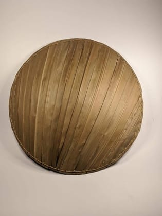 ECOCASK Indian Traditional Bamboo Farmer Hat - Antique Home Decor Wall Hanging - Beige