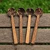 ECOCASK Coconut Shell Cooking Ladle – Medium Set of 4 | Handmade Chiratta Thavi Spoon