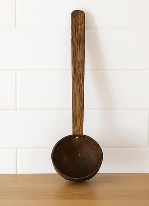 ECOCASK Coconut Shell Thavi - Large - Natural - Organic - Hand Made - Coconut Shell and Coconut Wood