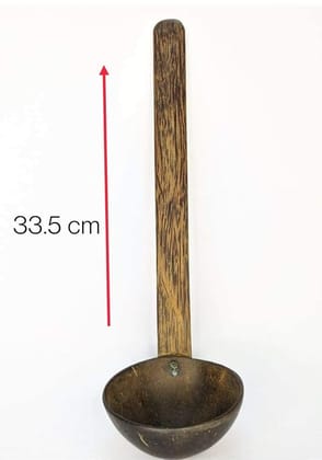 ECOCASK Coconut Shell Ladle Combo Set of 2 | Large Handmade Organic Cooking Tools