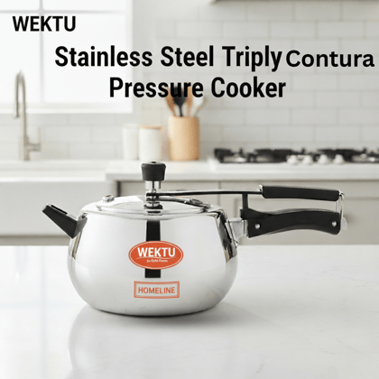WEKTU Stainless Steel Triply Contura Pressure Cooker - Induction Friendly