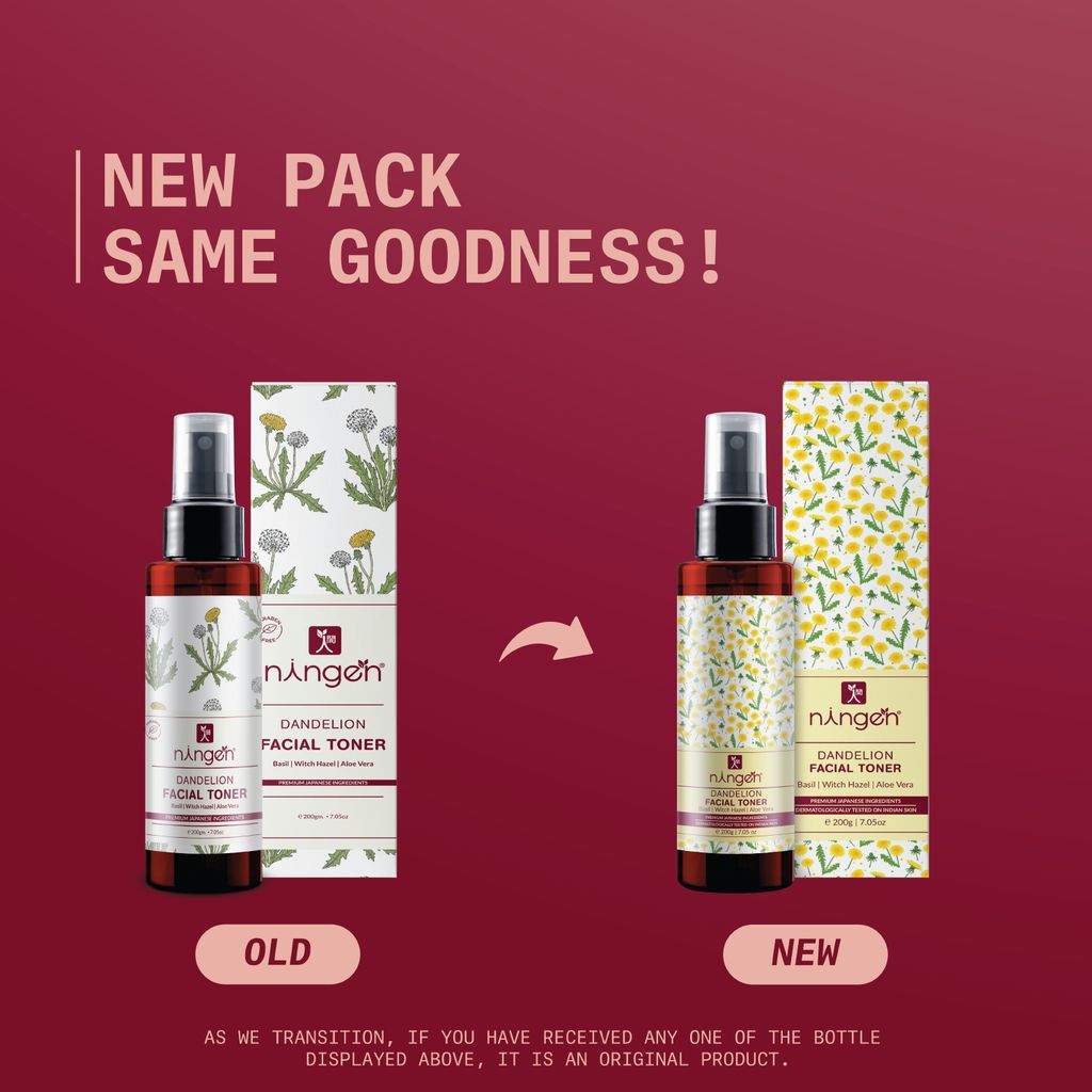 Ningen Dandelion Facial Toner I Enriched with Basil, Witch Hazel, Aloe Vera I Irritation Free, Paraben Free I Removes Excess Oil, Fine lines, Wrinkles I 200g