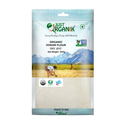 Just Organik Jowar Flour 2 Kg (4x500g), 100% Organic Product