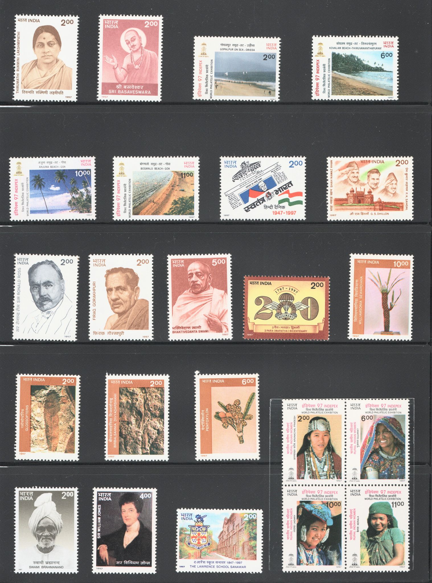 Shobhaphila's Indian MNH Commemorative Year pack Stamp 1997 ( 72 Stamps)