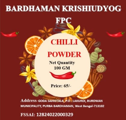 BARDHAMAN KRISHIUDYOG Chilli Powder - 100 GM Pure & Spicy Red Chilli