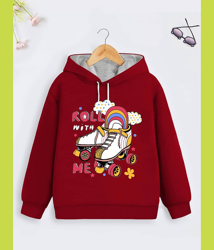 Trampoline Single Girls Cotton Blend Sweatshirt ( Red )