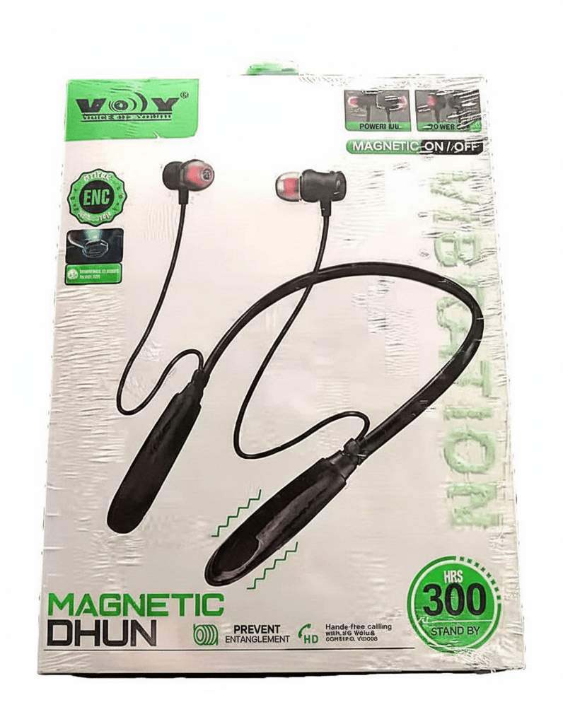 VOY (Voice Of Youth) Magnetic Dhun Bluetooth Neckband Super Bass, 90Hr Playtime, IPX5 Water Resistant, 9.2mm Drivers, Magnetic Earbuds, (Multicolour)