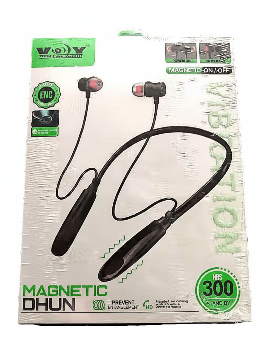 VOY (Voice Of Youth) Magnetic Dhun Bluetooth Neckband Super Bass, 90Hr Playtime, IPX5 Water Resistant, 9.2mm Drivers, Magnetic Earbuds, (Multicolour)