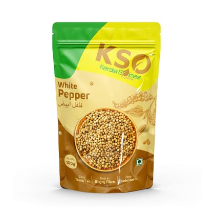 Kerala Spices Natural White Pepper Whole Spices 1kg Safed Mirch Preservatives Free Peppercorns