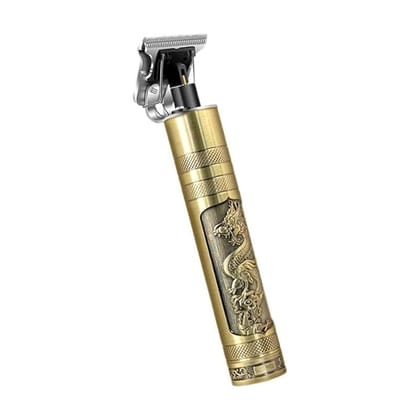 Golden Trimmer For Men And Women | Rechargeable Trimmer For Beard, Hairs, Moustache & Face, Electric T Blade Zero Gapped Shaving Machine T9 Vintage trimmer ( Plastic Body | Multi Design )