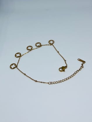 Elegant Gold Plated Clover Charm Bracelet for Women