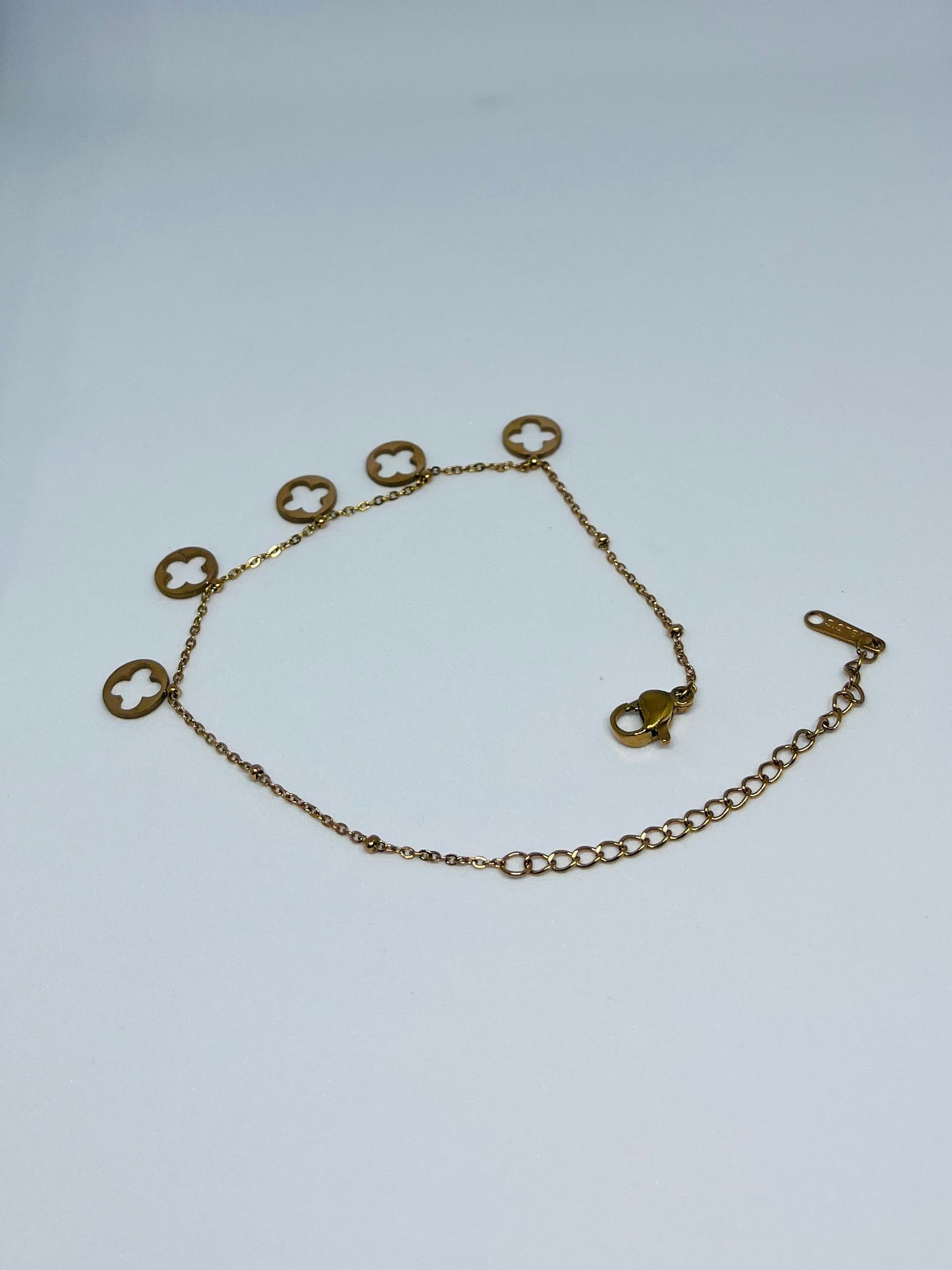 Elegant Gold Plated Clover Charm Bracelet for Women