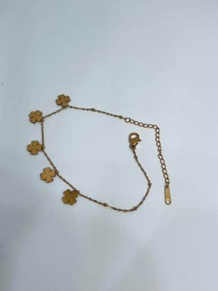Gold Plated Clover Charm Anklet/Bracelet for Women